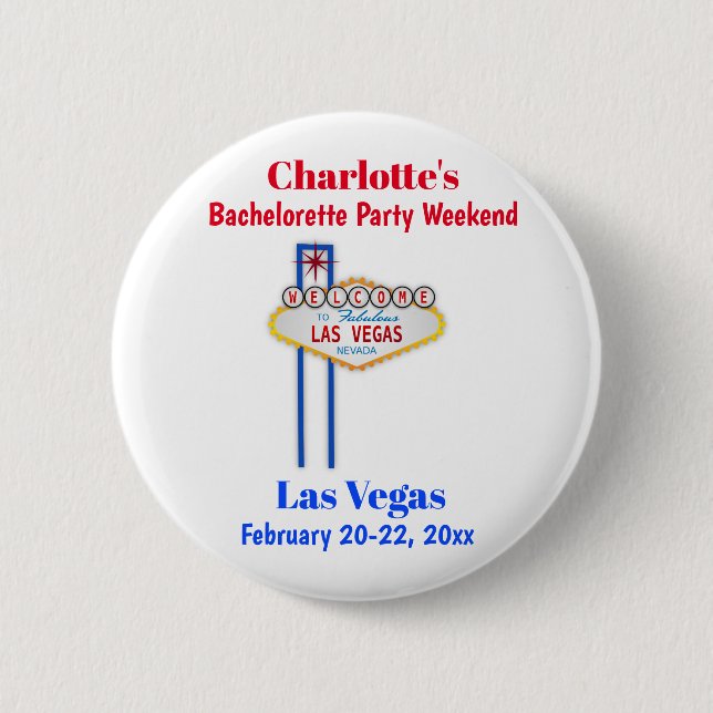 Las Vegas Junggeselinnen-Abschied Girls - Endeckst Button (Vorderseite)