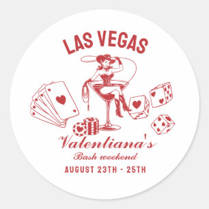 Las Vegas Junggesellinnenabschied Personalized Runder Aufkleber