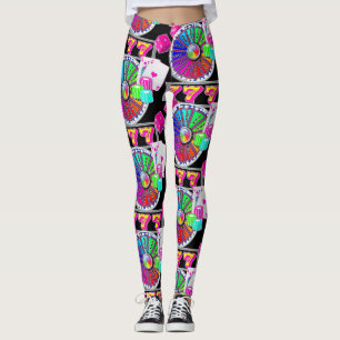 Las Vegas-Kasino-Karten-Chip-Würfel 7 und Rad Leggings