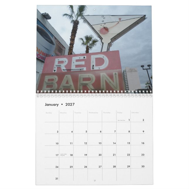 Las Vegas-Leuchtreklamen Kalender (Jan 2027)