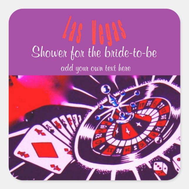 Las Vegas Lila Passion Party für die Braut Quadratischer Aufkleber (Vorderseite)