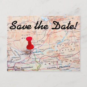 Las Vegas Map Button Save the Date Ankündigungspostkarte