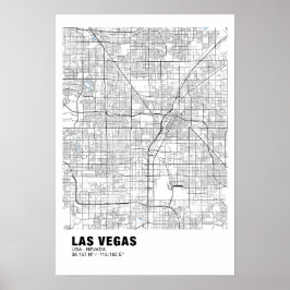 Las Vegas Map Poster - Nevada Weiße Karte