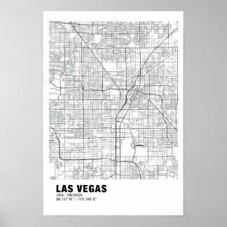Las Vegas Map Poster - Nevada Weiße Karte