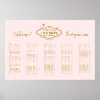 Las Vegas Marquee Custom Text Pink Gold Willkommen