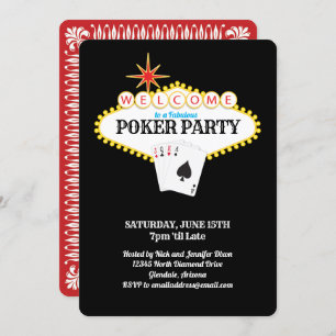 Las Vegas Marquee Sign Poker Party Einladung
