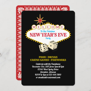 Las Vegas Marquee Silvester Party Black Einladung