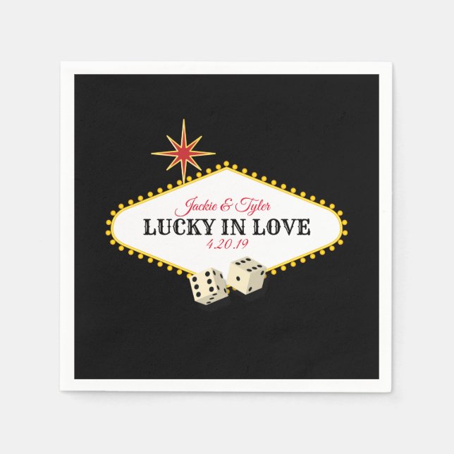 Las Vegas Marquee Wedding in Black Serviette (Vorderseite)