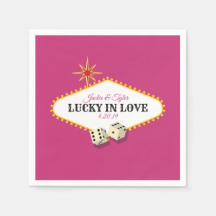 Las Vegas Marquee Wedding in Magenta Serviette
