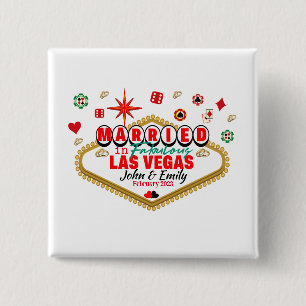 Las Vegas Married Couple Matching Vacation Nevada  Button