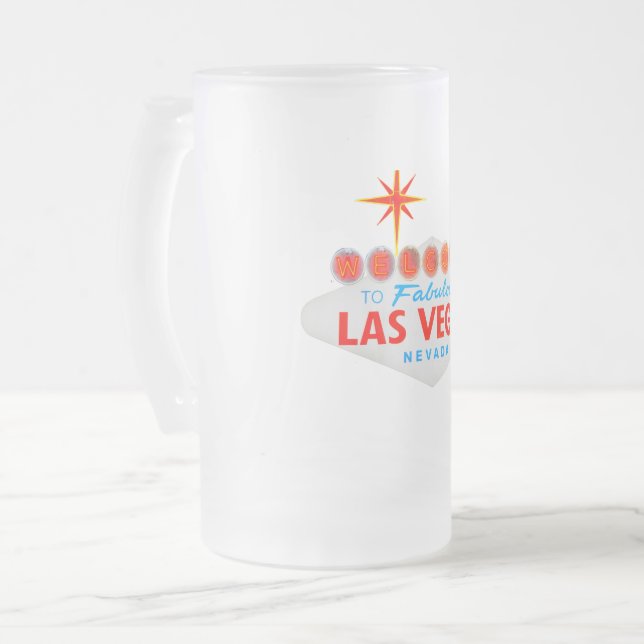 Las Vegas Mattiert Glass Beer Tasse (Vorderseite Links)