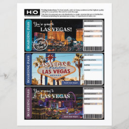 Las Vegas Mock Ticket für Reisen und Veranstaltung