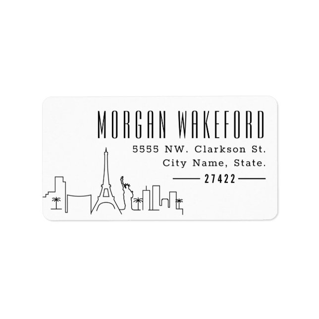 Las Vegas Modern Deko Skyline Large Adressaufkleber (Vorne)