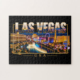 Las Vegas Nachthimmel USA Reise Kunst Puzzle