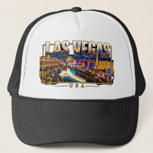 Las Vegas Nachthimmel USA Reise Kunst Truckerkappe