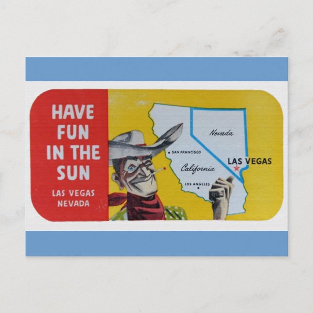 Las Vegas Navada Vintage Reisedesign Postkarte (Vorderseite)