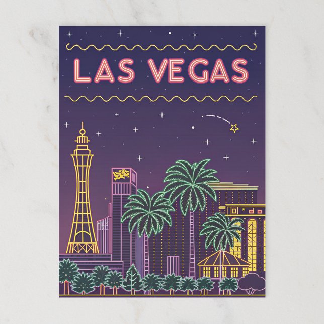 Las Vegas: Neon Cityscape bei Nacht Postkarte (Von Creator hochgeladen)