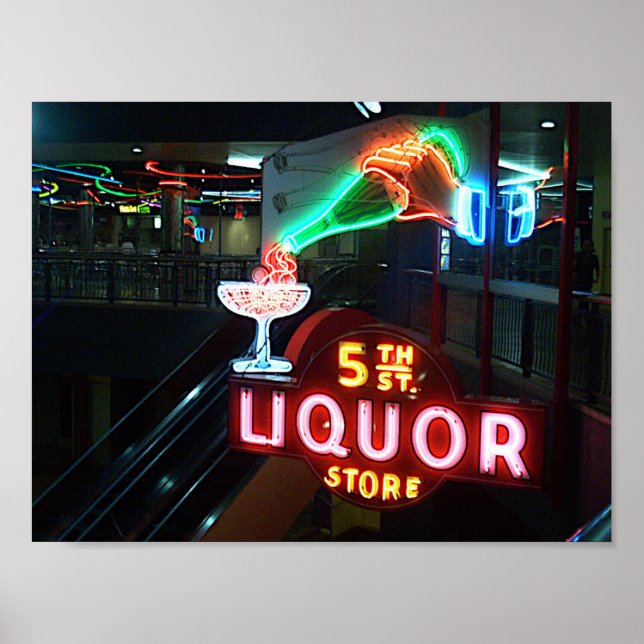 Las Vegas Neon Museum Poster 5th St Liquors (Vorne)