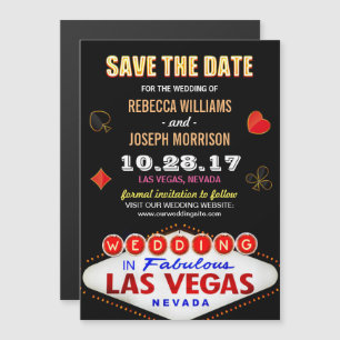 Las Vegas Neon-Schild - Hochzeitstermin speichern Magneteinladung