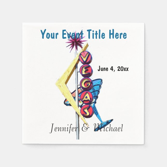 Las Vegas Neon Sign Party Serviette (Vorderseite)