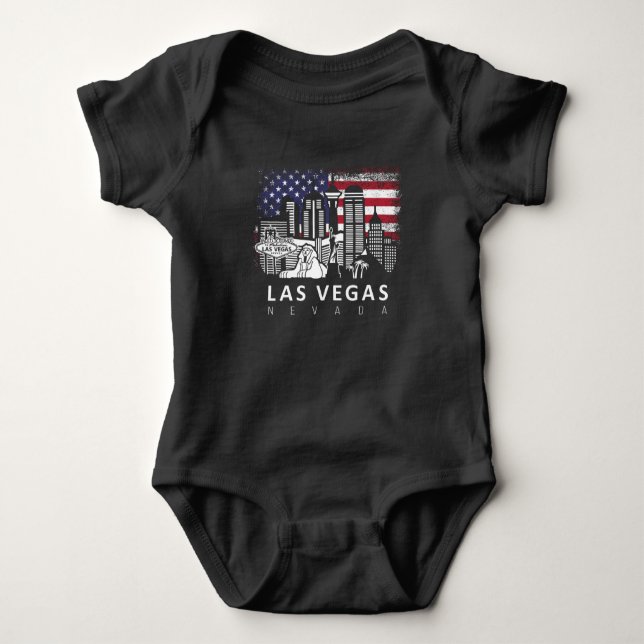 Las Vegas Nevada (Amerikanische Flagge) Baby Strampler (Vorderseite)
