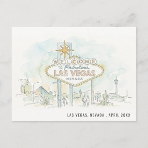 Las Vegas Nevada Aquarell-Landschaft Reise Postkarte