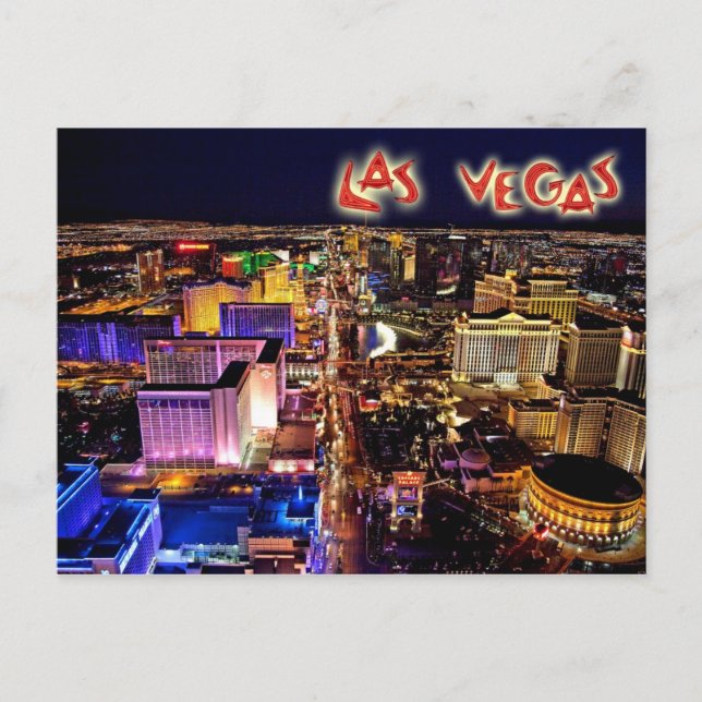 Las Vegas, Nevada bei Nacht - Aussicht aus der Luf Postkarte (Vorderseite)