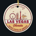 Las Vegas Nevada City Skyline Emblem Keramik Ornament<br><div class="desc">Las Vegas minimalistisches,  farbenfrohes Kunstdesign mit Denkmälern und Sehenswürdigkeiten der Stadt in Nevada.</div>