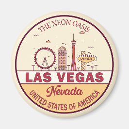 Las Vegas Nevada City Skyline Emblem Magnet