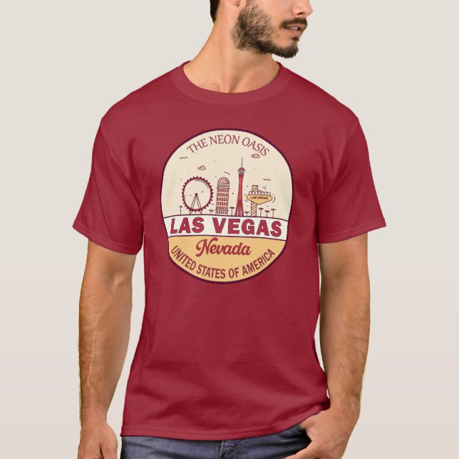 Las Vegas Nevada City Skyline Emblem T-Shirt (Vorderseite)