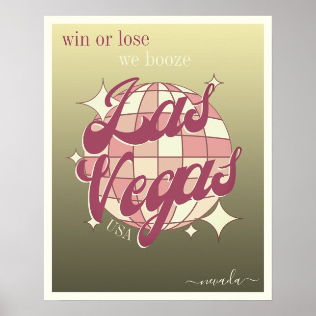 Las Vegas Nevada elegante Golddekoration Poster (Vorne)