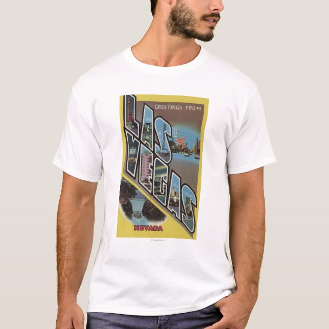 Las Vegas, Nevada - große Buchstabe-Szenen T-Shirt (Vorderseite)