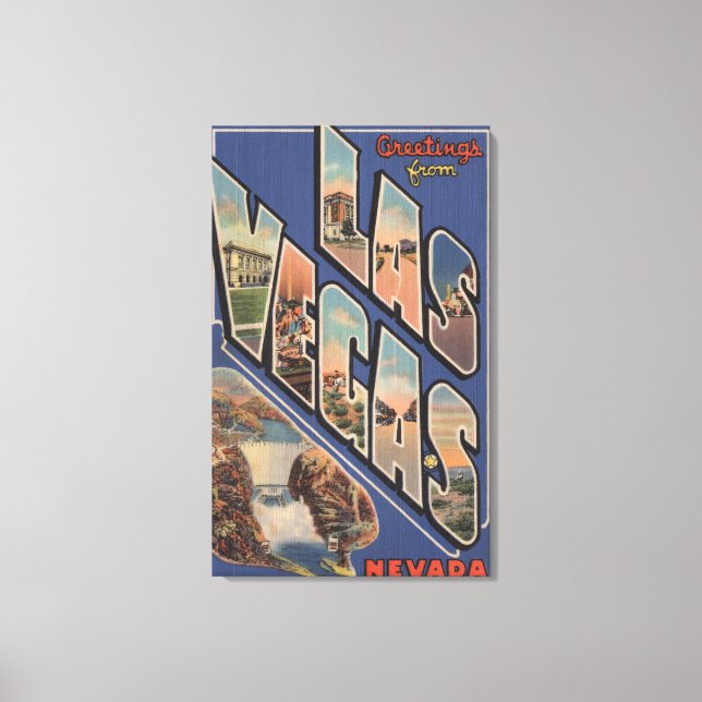 Las Vegas, Nevada - Große Buchstabenszenen 2 Leinwanddruck (Vorderseite)