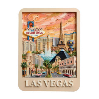 Las Vegas Nevada Impasto Vintage Reise Sehenswürdi Magnet