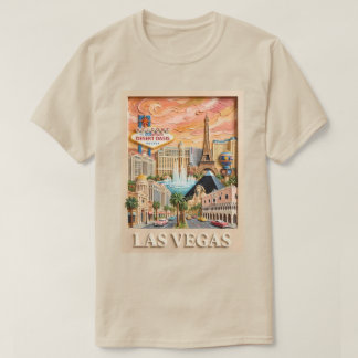 Las Vegas Nevada Impasto Vintage Reise Sehenswürdi T-Shirt