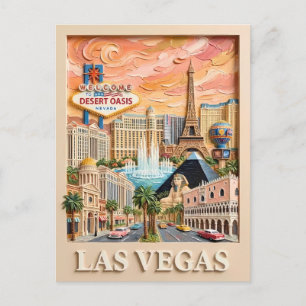 Las Vegas Nevada Impasto Vintage-Reiseziele Postkarte