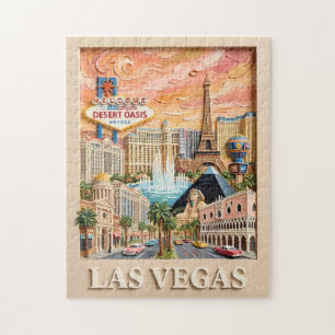 Las Vegas Nevada Impasto Vintage-Reiseziele Puzzle