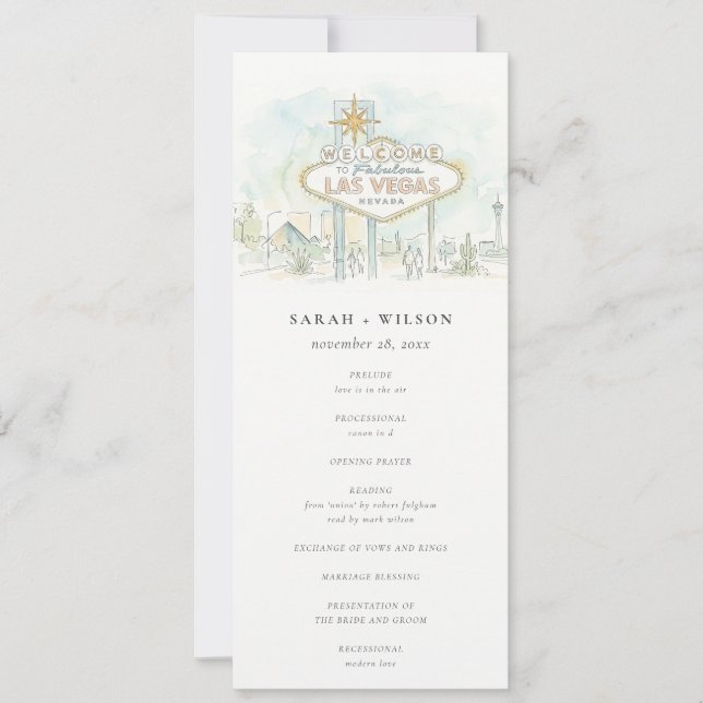 Las Vegas Nevada Landschaft Hochzeitsprogramm Einladung (Vorderseite)