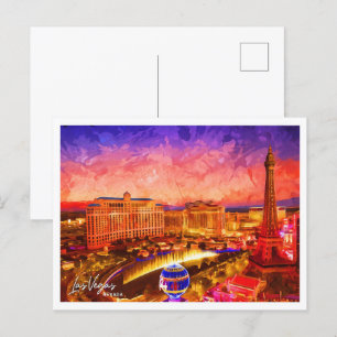 Las Vegas Nevada Ölbild Stadtlandschaft Postkarte