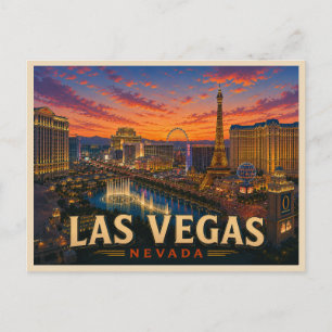 Las Vegas Nevada Reise im Vintage-Stil Postkarte