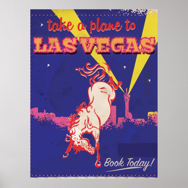Las Vegas, Nevada Retro-Reiseplakat. Poster (Vorne)