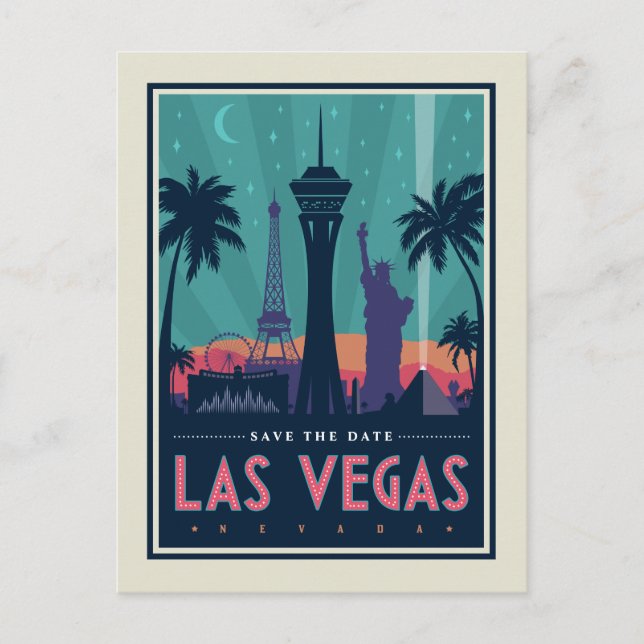 Las Vegas, Nevada | Save The Date Einladungspostkarte (Vorderseite)