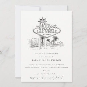 Las Vegas Nevada Skizze Landschaft Baby Shower Einladung