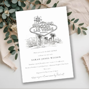 Las Vegas Nevada Skizze Landschaft Baby Shower Einladung