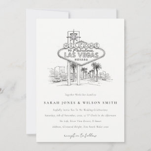Las Vegas Nevada Skizze Landschaft Hochzeit Einladung