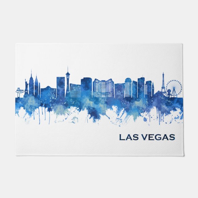 Las Vegas Nevada Skyline Blue Fußmatte (Vorderseite)