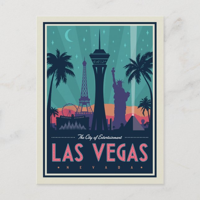 Las Vegas, Nevada | Skyline Postkarte (Vorderseite)
