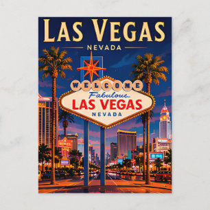 🎰 Las Vegas Nevada Strip und Skyline Postkarte