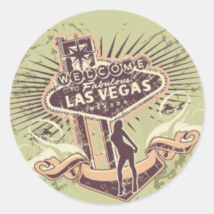 Las Vegas Nevada Tshirts und Geschenke Runder Aufkleber
