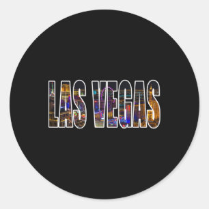 Las Vegas Nevada Urban Skyline Fotografie Schrift Runder Aufkleber
